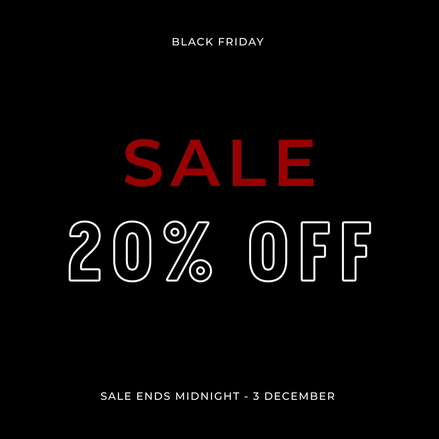 20% Off Black Friday